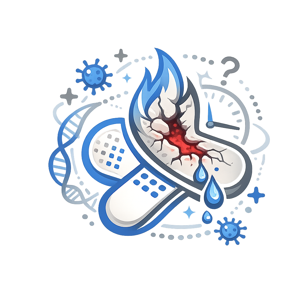 Non healing wound with time and bacteria